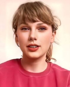 a close up of a person wearing a pink shirt