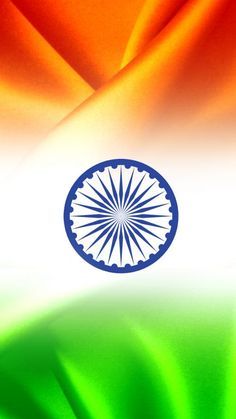 the flag of india is shown in this close up photo, it appears to be an orange and green color