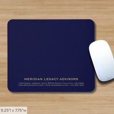 Simple Blue and Gold Typographic Mousepad - Elevate your workspace with this sleek and customizable mousepad featuring a stylish design. Professional Design, Office Setup, Blue And Gold, Your Name, Sleek Design, Mouse Pad