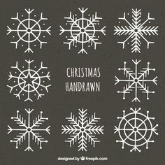 christmas hand drawn snowflakes