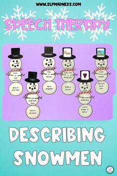 a snowman themed speech therapy poster