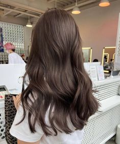 Rich Neutral Brown Hair, Chocolate Ashy Brown Hair, Korean Hair Color 2023, One Tone Brown Hair, Lightish Brown Hair, Cool Brown Asian Hair, Different Tones Of Brown Hair, Brown Hair Inspo Color For Pale Skin, Macchiato Brown Hair