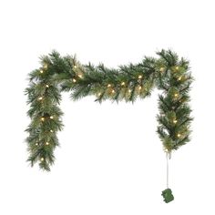 a christmas garland with lights hanging from it