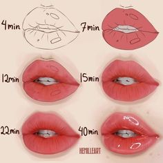 four different types of lips are shown