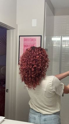 my hair!! Bright Red Hair Curly, Deep Red Curly Hair, Curly Peekaboo Hair, Maroon Curly Hair, Red Curly Hair Dyed, Cherry Red Hair Curly, Cherry Red Curly Hair, Short Red Curly Hair, Short Curly Red Hair