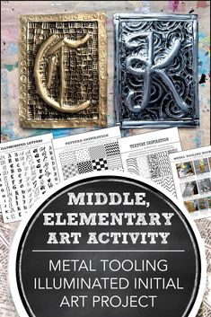 This medieval art project pack is perfect for 4th grade and up art classes. Students design an illuminated letter using metal tooling techniques. Middle School Projects, Mixed Media Art Projects, History Project, Art Teaching, Online Art Classes, Colonial America, Art Curriculum