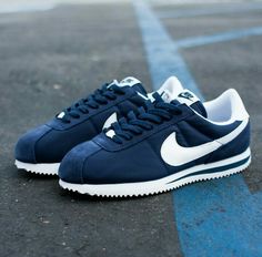 Navy Blue Shoes Outfit, Nike Cortezes, Nike Cortez Blue, Cortez Nike, Royal Blue Sneakers, Nike Shoes Blue