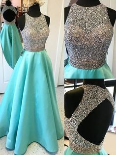 Teal Prom Dresses, Prom Dresses Long Blue, Mint Green Prom Dress, Modest Evening Dress, Evening Dress Long, Prom Dresses 2018, Prom Dresses 2017, Prom Dresses Modest, Beaded Prom Dress