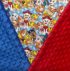 there are two pieces of fabric that look like cartoon characters on the same fabric as each other