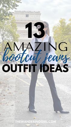 Discover the best 13+ bootcut jeans outfit ideas, jeans trends, blue jeans aesthetic outfits, and denim styles to wear! If you want ideas on how to style bootcut jeans for women, flare jeans outfits, what shoes to wear with bootcut jeans, bootcut denim jeans outfits, casual bootcut jeans outfits, jean outfits for school, flats with bootcut jeans, dressy bootcut jeans outfit, and ideas on what to wear with bootcut jeans for summer, winter, spring, and fall! Shoes To Wear With Bootcut Jeans, How To Style Bootcut Jeans, Jeans Outfit For School, Best Bootcut Jeans, Bootcut Jeans Outfit, Denim Jeans Outfit, Jean Trends