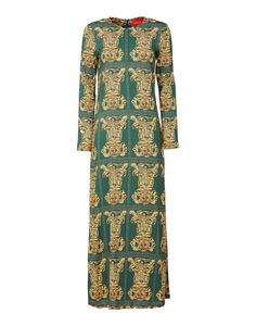 La DoubleJ Long Sleeve Swing Dress Caftan Pattern, Dress In Winter, Winter Rose, Green Long Sleeve, Printed Dress, Winter Dresses, Model Dress, Swing Dress, Print And Cut