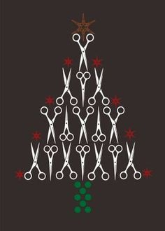 a christmas tree made out of scissors