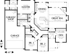 the first floor plan for this house shows the living area and kitchen, as well as the