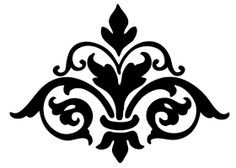 a black and white image of a fleur de lis design on a white background