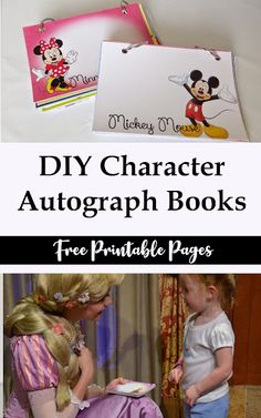 the diy character autograph books are free printable pages for kids and adults