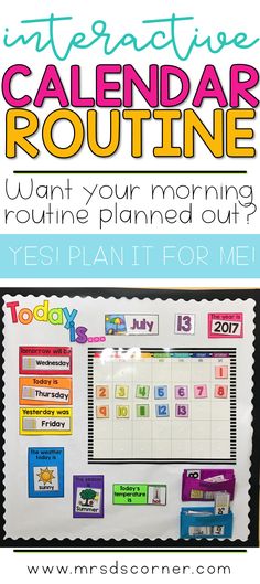 an interactive calendar routine for the classroom to help students learn how to write and use it