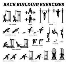 an image of various exercises for people to do on the exercise equipment in their home gym