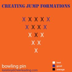 an orange poster with the words bowling pin and arrows in blue, red and white