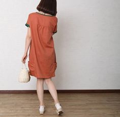 Brick red summer cotton dress short sleeve linen shift dressThis dress is made of cotton linen fabric, soft and breathy, suitable for summer, so loose dresses to make you comfortable all the time.Measurement: Size M length 89cm / 34.71" Bust 108cm / 42.12" Cuff 30cm / 11.7" hem 120cm / 46.8" Size L length 90cm / 35.1" Bust 112cm / 43.68" Cuff 31cm / 12.09" hem 124cm / 48.36"Fabric: 40% cotton, 60% linen Summer Linen Shift Dress With Short Sleeves, Red Short Sleeve Linen Dress For Spring, Red Linen Short Sleeve Dress For Summer, Red Short Sleeve Linen Dress For Summer, Red Linen Short Sleeve Dress, Red Linen Dress With Short Sleeves, Cotton Dress Short, Summer Cotton Dress, Dresses To Make