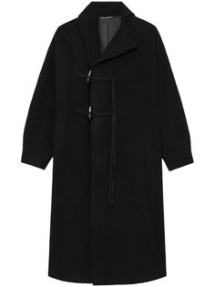 black wool blend straight hem buttoned cuffs button fastening long sleeves central rear vent Single Breasted Coat, City Dress, Long Sleeves Coats, Coat Black, Summer Beach Wear, Fashion Fits, Outerwear Coats, Black Wool, Top Coat