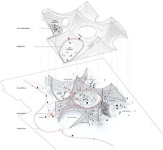 an architectural diagram shows the various parts of a building that are connected to each other