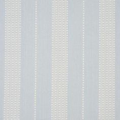 a light blue and white striped wallpaper with small dots on the outside of it