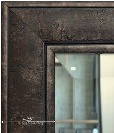 Marcello Rustic Dark Charcoal Brown Framed Wall Mirror 4.25 Wide - West Frames Mirror Dark, 3 Mirror, Rustic Flooring, Brown Wall, Leaner Mirror, Framed Wall Mirror, Mirror Hangers, Mirror Color, Hallway Entryway