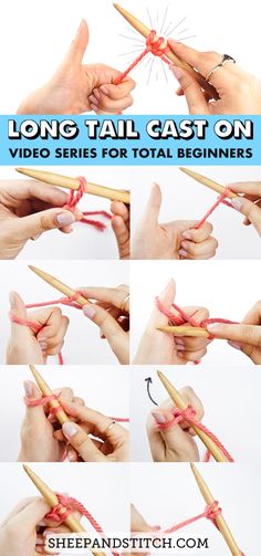 instructions to crochet the long tail cast on video series for total beginners