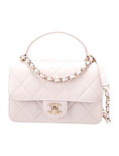 2022 Mini Timeless Handle Bag Chanel White Mini Flap Bag, Luxury White Flap Bag With Chain Strap, White Formal Flap Bag With Chain Strap, Formal White Flap Bag With Chain Strap, Elegant Top Handle Bag With Chain, Luxury Party Flap Bag With Chain Strap, Luxury Crossbody Shoulder Bag With Pearl Handle, Luxury Evening Bag With Chain Strap And Top Handle, Classic Evening Bag With Chain Strap And Top Handle