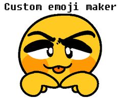 an emoj maker with the words custom emoj maker on it's face