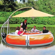 there is a boat that has people on it