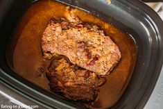 the meat in the slow cooker is ready to be cooked