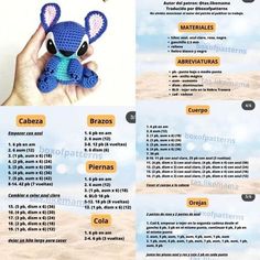 the instructions for crocheted stuffed animals are shown