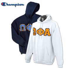 Omega Phi Alpha 2 Champion Hoodies Pack - Champion S700 Alpha Phi Omega Shirt, Omega Phi Alpha, Greek Symbols, Alpha Letter, Alpha Phi Omega, Greek Symbol, Recruitment Shirts, Custom Greek Apparel, Greek Apparel