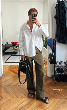 Mens Spring Summer 2023, Fancy Summer Outfits Men, Mens Minimalist Style, Mens Parisian Style, Men’s Summer Casual Outfits, Men Linen Outfit Summer, Men White Shirt