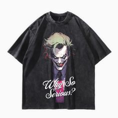 Crafted with 100% pre-washed cotton and expertly designed, this oversized t-shirt perfectly blends style and functionality. Featuring a captivating graphic of The Joker with the bold text "Why So Serious?", this shirt offers both unparalleled comfort and durability with its oversized streetwear-inspired design. 100% Cotton Unisex Washed black HQ graphic DTG print Oversized fit Drop shoulder Do Not Bleach Hand-wash, Machine-wash Size Chart (cm) Size Chest Shoulder Length Sleeve M 120 57 76 26 L 124 58 78 27 XL 128 60 80 28 XXL 132 62 82 29 Aesthetic Streetwear, Oversized Outfit, Oversized Streetwear, Bold Text, Why So Serious, The Joker, Streetwear Tshirt, Y2k Streetwear, Oversized T Shirt