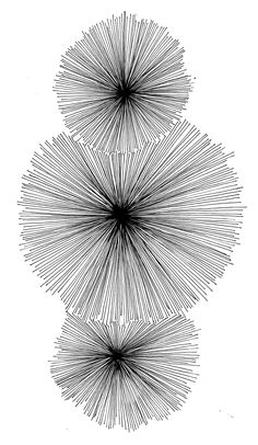 three black and white lines are arranged in the shape of an object