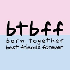 a pink background with the words btb4f and black letters