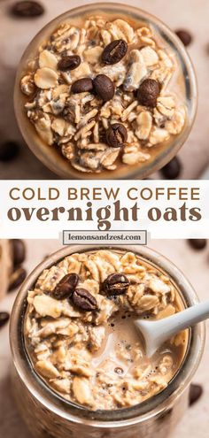 Starbucks Overnight Oats, Coffee Overnight Oats Healthy, Cold Oatmeal Recipe, Coffee Overnight Oats, Coffee Oats, Vanilla Cold Brew, Oatmeal Coffee