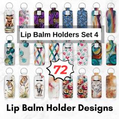 Lip Balm Holder, Chapstick Holder, Holder Design, Design Set, Stationery Design, Png Files, Lip Balm, Stationery Paper, Digital Files