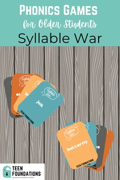 Transform students' decoding skills with Syllable War, a phonics card game specifically designed for upper grades (3rd-9th). This game helps learners practice determining syllable count in words, fostering decoding of multisyllabic words. Highly engaging and low-prep, it's perfect for RTI Tier 2 Intervention, small group support, or home learning. Take the fun route to boost your students' foundational reading skills! #PhonicsGame #ReadingFluency #UpperGrades #Syllabication #LiteracyActivity Final Phoneme Games Second Grade, Decoding Multisyllabic Words 3rd Grade, Decoding Multisyllabic Words Activities, Science Of Reading Syllables, Vccv Syllable Activities, Digraph Games, Response To Intervention, Phonics Cards, Multisyllabic Words