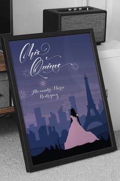 a poster with the words once upon it in front of a cityscape and eiffel tower