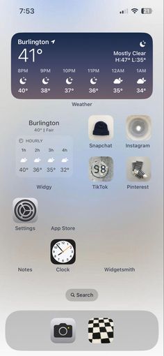 an iphone screen showing the weather and other things to see in the phone's display