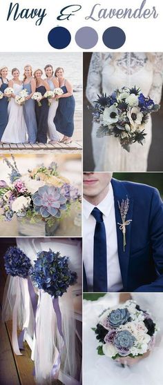 the wedding color scheme is blue and white