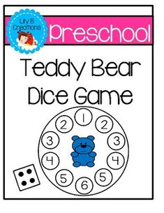 a teddy bear dice game for preschool