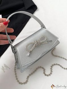 Bird in Bag - Womens Fashionable Single-Shoulder/Crossbody/Top Handle/Chain Bag with Bowknot Decoration - Casual Small Size Fashion Butterfly, Butterfly Knot, Novelty Bags, Chain Crossbody Bag, Black Chain, Chain Bag, Bird In Bag, Bag Bag, Mini Fashion