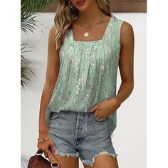 Season:Summer; Sleeve Length:Sleeveless; Gender:Women's; Tops Type:Tunic; Neckline:Square Neck; Front page:FF; Listing Date:03/26/2024; Bust:null; Length:null; Sleeve:null; Fit US Size:null; Fit UK Size:null; Fit EU Size:null Light Hair, Womens Tunics, Square Neck, Wedding Events, Clothing And Shoes, Buy Online, Sleeve Length, Mens Outfits, Yellow