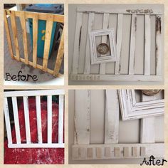 before and after pictures of an old baby gate