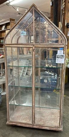 Vintage Style Bird/Green House: Available at City Home PDX Outlet Seed Cabinet, Plant Sunroom, Bored Crafts, Wardian Case, Cage Decor, Garden Pathways, Glass Houses, Bird Cage Decor, Gardening Diy