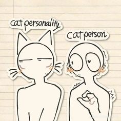 two stickers that say cats personality and cat person